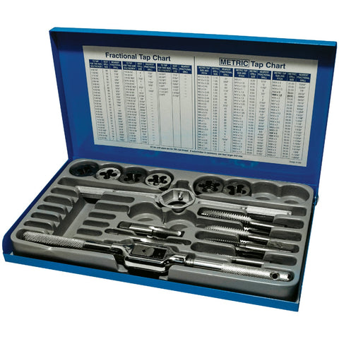 Century Drill & Tool 14-Piece Tap and Die Fractional Set; Mfg #98902