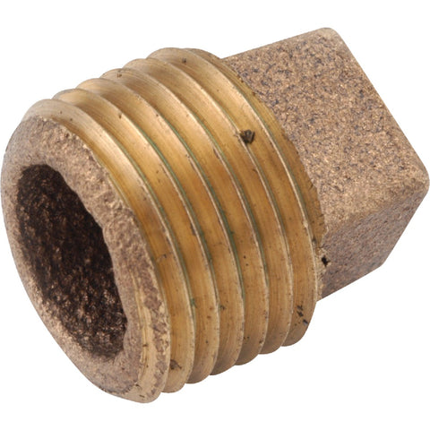 Anderson Metals Red Brass Threaded Cored Pipe Brass Plug; Mfg #738109-16