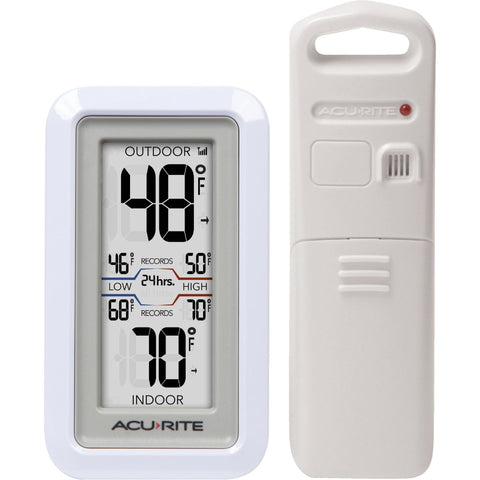 Acu-Rite Digital Thermometer With Indoor/Outdoor Sensor; Mfg #02049A1