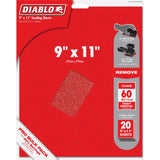 Diablo 9 In. x 11 In. Sandpaper; Mfg #DCS911060S20G