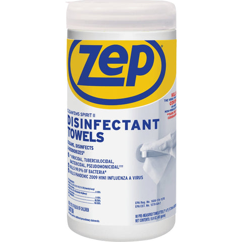 Zep Clean'ems Spirit II Disinfectant Wipe; Mfg #R53380