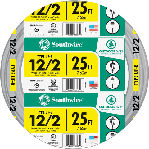 Southwire 12-2 UFW/G Electrical Wire; Mfg #13055921