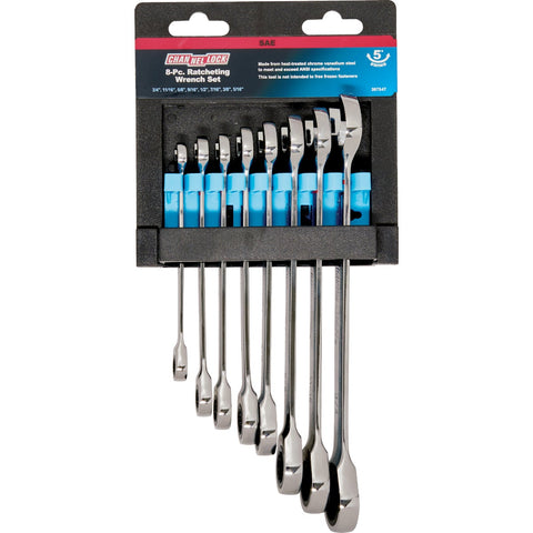 Channellock 8-Piece Ratcheting Combination Wrench Set; Mfg #397547