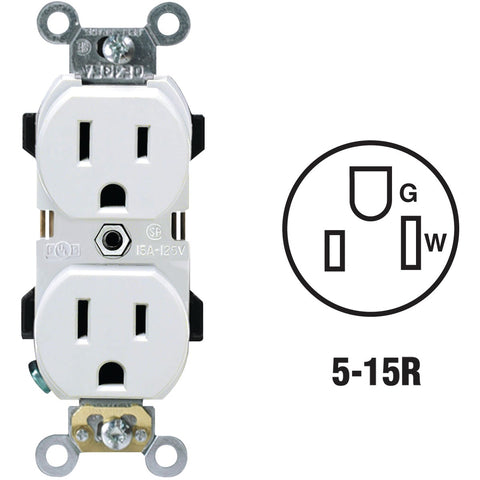 Leviton Industrial Grade Duplex Outlet; Mfg #R72-05252-0WS