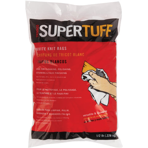 Trimaco SuperTuff White Knit Staining Rags; Mfg #10811