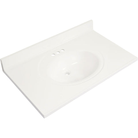 Modular Vanity Tops Oval Vanity Top w/Flat Edge; Mfg #2237OW101101B010110