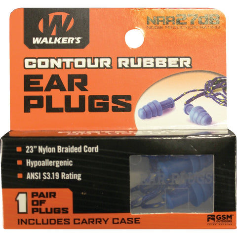Walker's Contour Rubber Corded Ear Plugs; Mfg #GWP-TPRCORD-BL