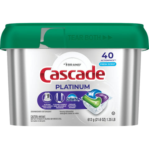 Cascade Platinum Action Pacs Dishwasher Detergent; Mfg #30772155417