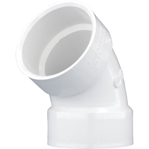 Charlotte Pipe 60 Deg. PVC Elbow; Mfg #PVC 00319  1000HA