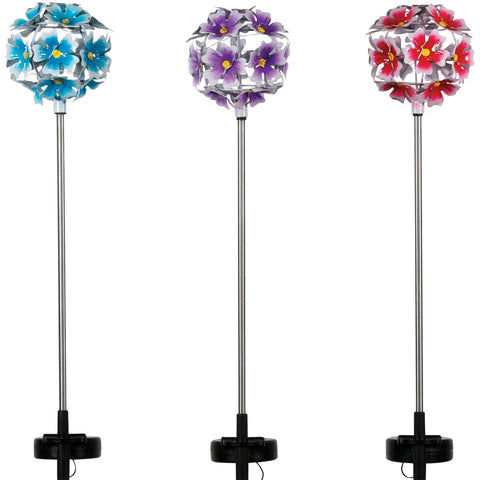 Alpine Hydrangea Ball Solar Stake Light; Mfg #QLP1286ABB