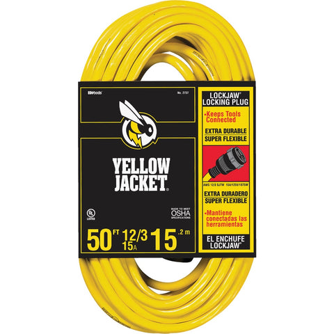 Yellow Jacket Lockjaw 12/3 Extension Cord; Mfg #2737