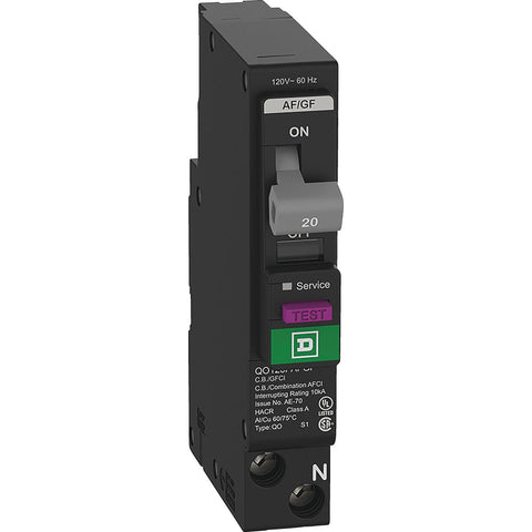 Square D QO Dual Function Circuit Breaker; Mfg #QO120PAFGFC