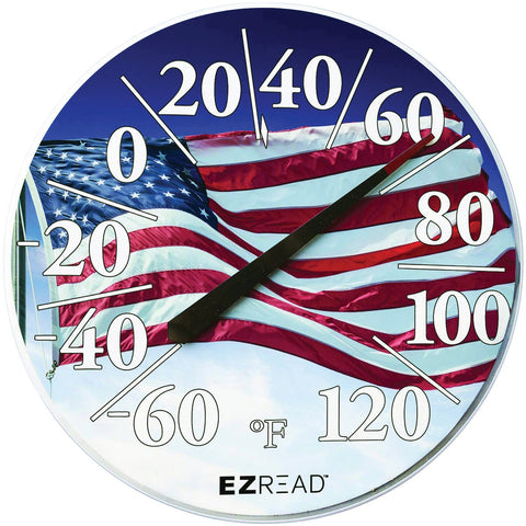 EZRead Flag Indoor & Outdoor Thermometer; Mfg #840-1221
