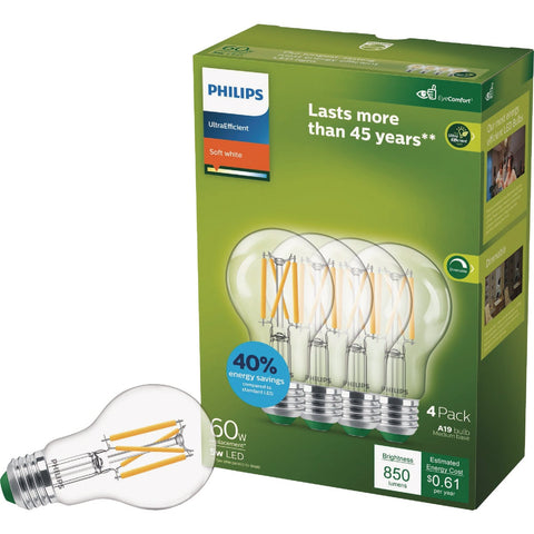 Philips Ultra Efficient A19 Medium LED Light Bulb; Mfg #592410