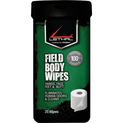 Lethal Field Body Wipes Scent Eliminator; Mfg #9423W67-25W12
