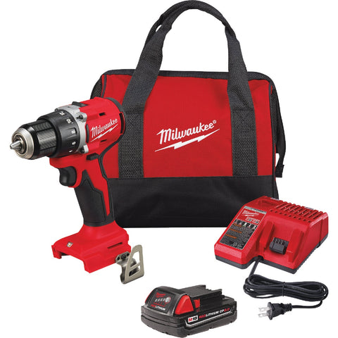 Milwaukee M18 Brushless 1/2 In. Compact Cordless Drill/Driver Kit; Mfg #3601-21P