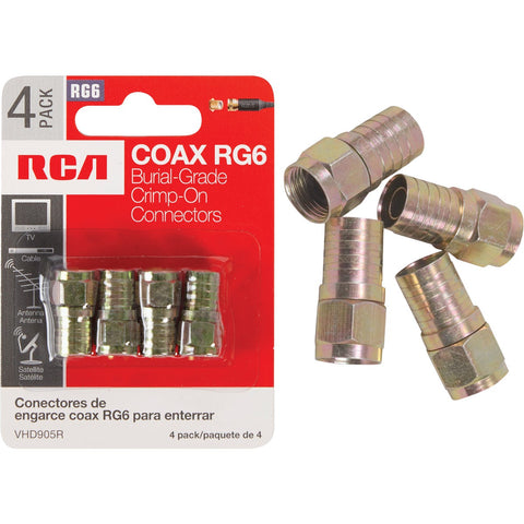 RCA RG6 F-Connector; Mfg #VHD905R