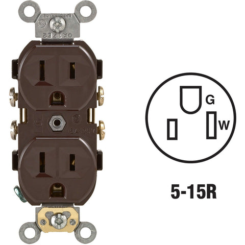 Leviton Commercial Grade Duplex Outlet; Mfg #S00-CR15-00S
