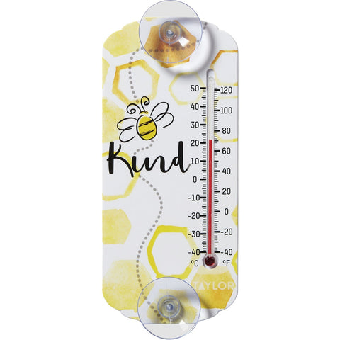 Taylor Bee Kind Suction Cup Indoor & Outdoor Thermometer; Mfg #5312136