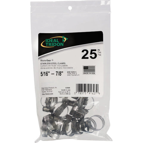 Ideal HY-GEAR Stainless Steel Worm Gear Hose Clamps; Mfg #6260650