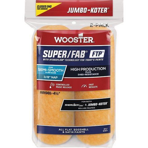 Wooster Jumbo-Koter Super/Fab FTP Knit Fabric Roller Cover; Mfg #RR941-4 1/2