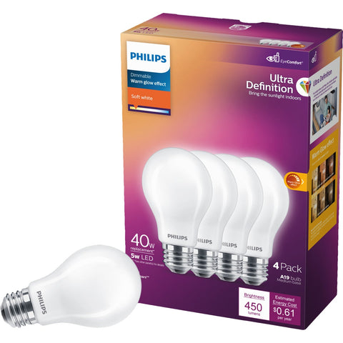 Philips Ultra Definition LED A19 Light Bulb; Mfg #576090