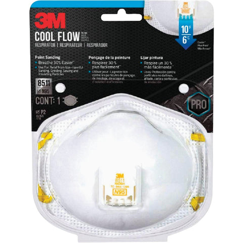 3M Woodworking, Sanding and Fiberglass Valved Respirator; Mfg #8511PA1-A-PS