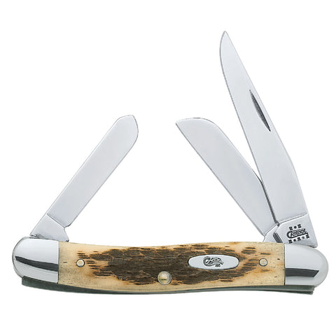 Case Amber Bone SS Medium Stockman Pocket Knife; Mfg #042