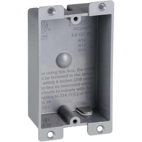 Old Work PVC Wall Box; Mfg #BCJ-007