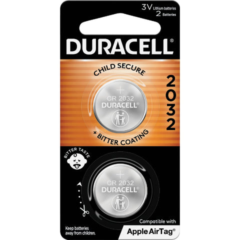 Duracell 2032 Lithium Coin Cell Battery; Mfg #DL2032B2PK