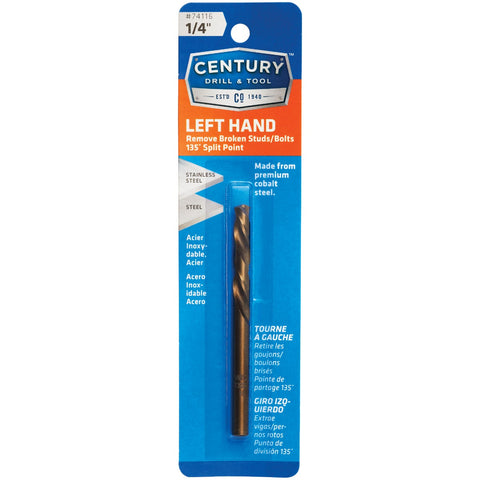 Century Drill & Tool Left Hand Drill Bit; Mfg #74116