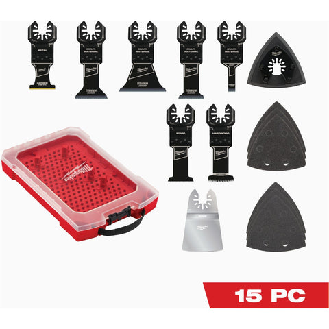 Milwaukee OPEN-LOK 15-Piece Multi-Tool Oscillating Blade Assortment; Mfg #49-10-9114