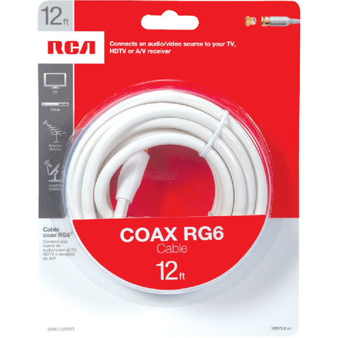 RCA RG6 Coaxial Cable; Mfg #VH612WHR