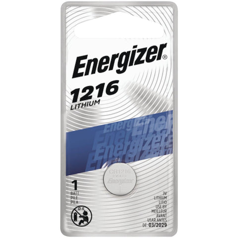 Energizer 1216 Lithium Coin Cell Battery; Mfg #ECR1216BP