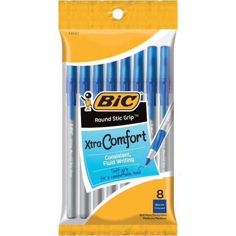 Bic Round Stic Grip Pen; Mfg #GSMGP81-BLU