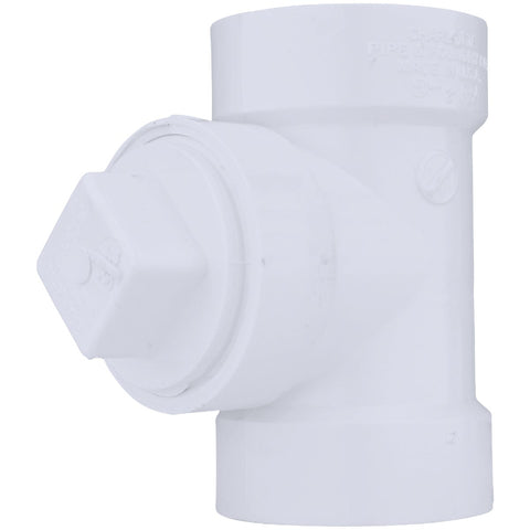 Charlotte Pipe Test Tee with Hex Plug; Mfg #PVC 00444X 0800HA