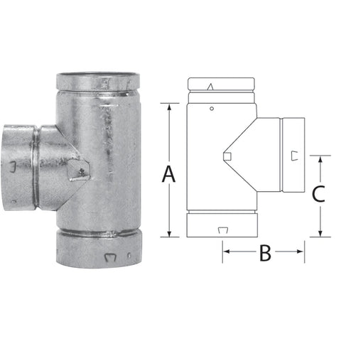 SELKIRK RV Standard Gas Vent Tee; Mfg #104100