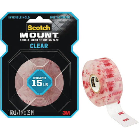 Scotch Mount Clear Double-Sided Mounting Tape; Mfg #410H-MED