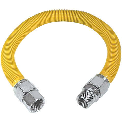 Dormont 1 In. OD x 3/4 In. ID Coated SS Gas Connector, 3/4 In. MIP x 3/4 In. FIP; Mfg #40C-4142-36