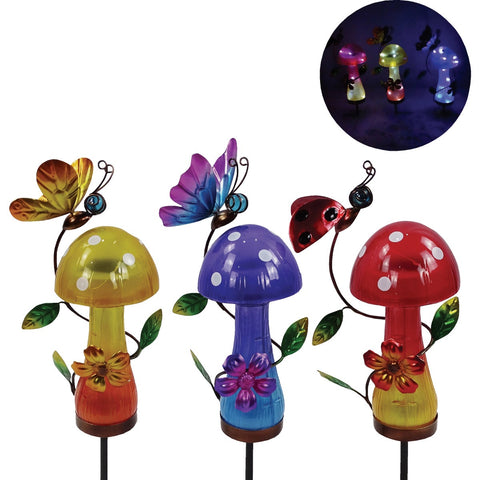 Alpine LED Mushroom Solar Stake Light; Mfg #RGG772ABB