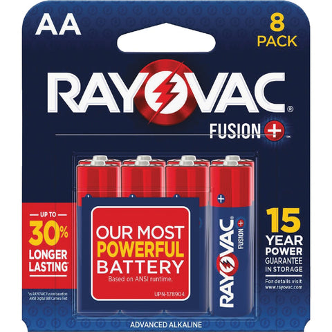 Rayovac Fusion AA Alkaline Battery; Mfg #815-8TFUS