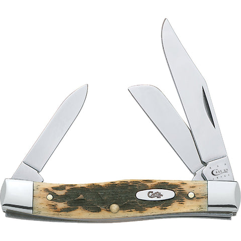 Case Amber Bone CV Medium Stockman Pocket Knife; Mfg #079