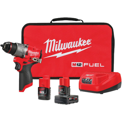 Milwaukee M12 FUEL Lithium-Ion Brushless Cordless Drill Kit; Mfg #3403-22
