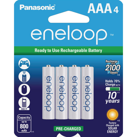 Panasonic Eneloop NiMh Rechargeable Solar Battery; Mfg #BK-4MCCA4BA