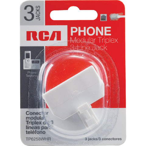 RCA 3-Line Phone Splitter Adapter; Mfg #TP6258WHR