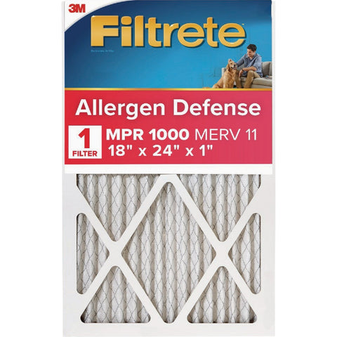 3M Filtrete Allergen Defense 18 In. x 24 In. x 1 In. Electrostatic Air Conditioner Filter; Mfg #9821-2PK-3