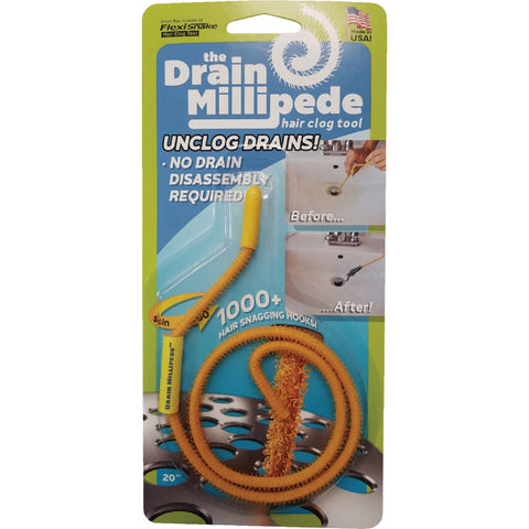 FlexiSnake Drain Millipede Hair Snake Flexible Stick Drain Opener; Mfg #FSMPD