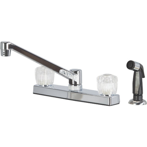 Home Impressions Double Handle Nonmetalic Kitchen Faucet With Side Sprayer; Mfg #F8F1R101CP-JPB3