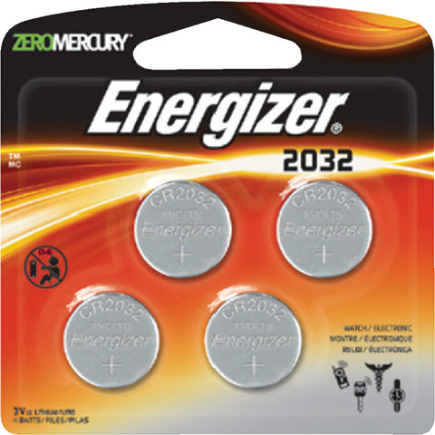 Energizer 2032 Lithium Coin Cell Battery; Mfg #2032BP-4