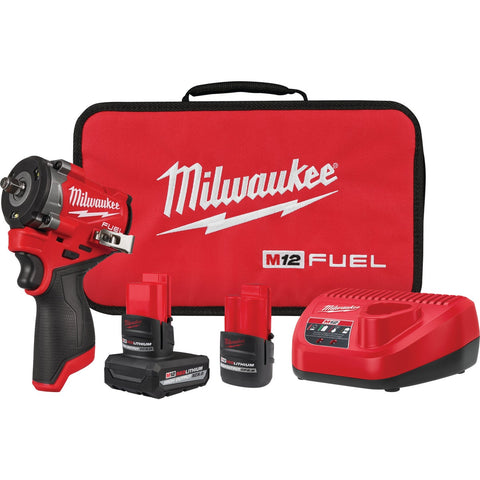 Milwaukee M12 FUEL Stubby Cordless Impact Wrench Kit; Mfg #2562-22